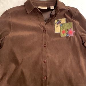 Amanda Smith Petite dresses button up velour long sleeve size 6P